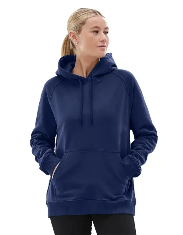 Women's Solid Color Hoodie with kangaroo pocket - Image 2