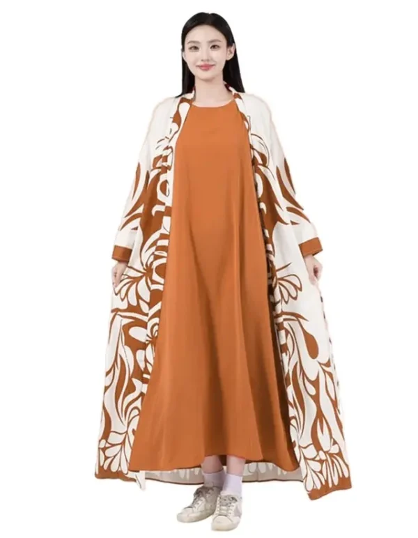 Elegant Floral Long Robe Dress - Image 2