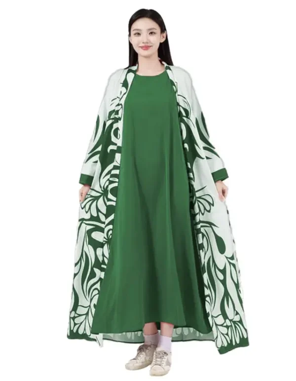 Elegant Floral Long Robe Dress - Image 5