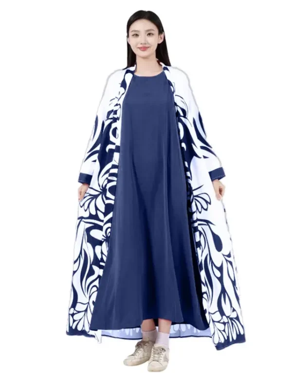 Elegant Floral Long Robe Dress