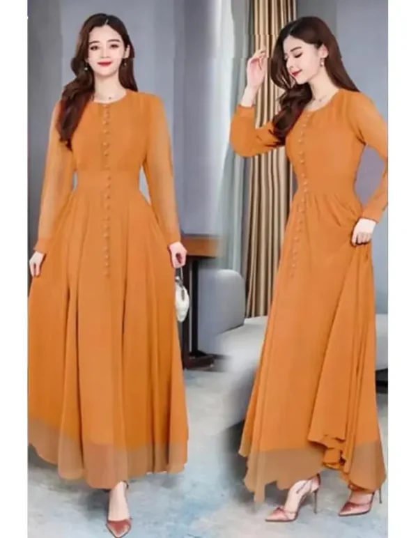 Elegant Button-Down Long Dress - Image 6