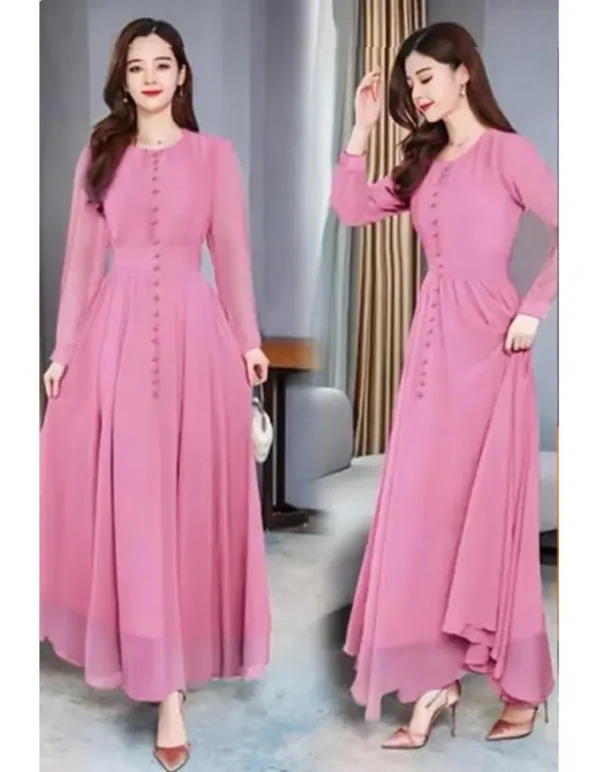 Elegant Button-Down Long Dress - Image 5